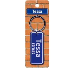 Paper Dreams Sleutelhanger Straatnaam: Tessa 9 X 3 Cm Blauw