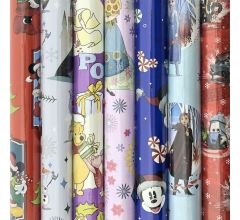 Disney cadeaupapier - Assortiment inpakpapier voor kerst - 200 x 70 cm - 7 rollen