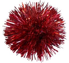 Cadeau versiering Kerst Doorsnee 10cm met plakker 15 stuks - Rood