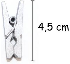 Houten Kerst knijper wasknijpers Wenskaart - zilver 4,5 cm - 200 stuks