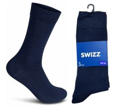 Swizz Casual Heren Sokken 6 paar - Navy Blauw - Maat 39/42