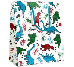 Dino Dinosaurus - Luxe cadeautas met koord voor kinderen - 24 x 10 x 33,5 cm - 6 Stuks