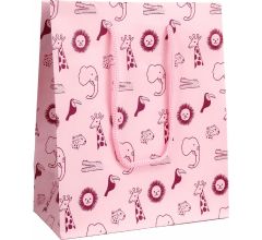 Luxe cadeautas met koord voor kinderen of geboorte - 24 x 10 x 33,5 cm - Jungle - Roze - 6 Stuks