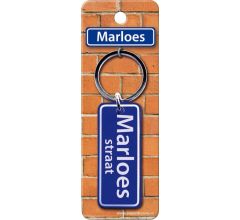 Paper Dreams Sleutelhanger Straatnaam Marloes 9 Cm Staal Blauw