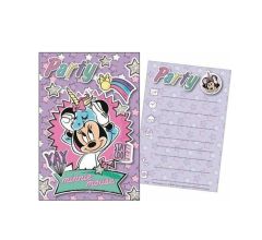 Disney Uitnodiging Met Envelop Minnie Mouse 14,5 Cm 5 Stuks