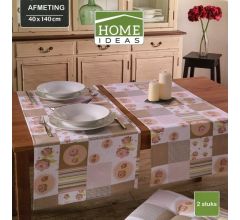 Tafellopers - Flowers - 40 x 140 cm – Oud roze - 2 Stuks