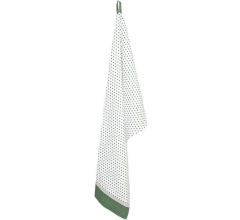 Clayre & Eef - Theedoek - Keukendoek - Stippen en stipjes in wit met groen - 50 X 85 cm - 3 stuks