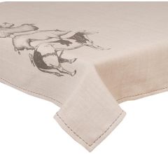 Tafelkleed Farm - Beige/Grijs - Jute look - Landelijk - 150 x 150 cm