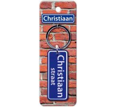 Paper Dreams Sleutelhanger Straatnaam Christiaan 9 Cm Blauw