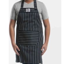 Chaud Devant - Schort Hobbyschort voor kinderen/tieners - Zwart Krijtstreep - 75 x 75 cm