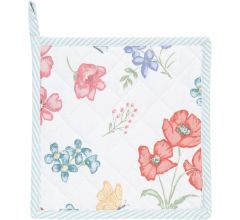 Pannenlap | 20*20 cm | Meerkleurig | 100% Katoen | vierkant | bloemen | Clayre &amp; Eef | FF45