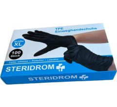 Zwarte TPE Wegwerphandschoenen Poedervrij Maat XL – 100 Stuks