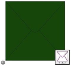Benza Wenskaart Enveloppen - Vierkant 14 x 14 cm - Kerstgroen - 50 stuks