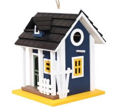 Decoratief Houten Vogelhuisje - 25 x 18,5 x 18,5 cm - Hangend - Blauw