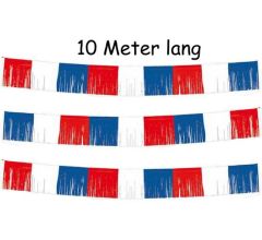 Rood Wit Blauw Franje Slinger - 10 Meter lang