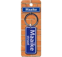 Paper Dreams Sleutelhanger Straatnaam Maaike 9 Cm Staal Blauw