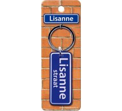 Paper Dreams Sleutelhanger Straatnaam Lisanne 9 Cm Staal Blauw