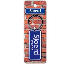 Paper Dreams Sleutelhanger Straatnaam Sjoerd 9 Cm Staal Blauw