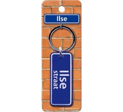 Paper Dreams Sleutelhanger Straatnaam Ilse 9 Cm Staal Blauw
