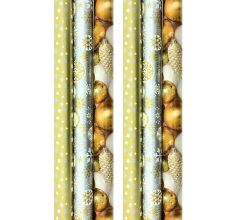 NAVIDAD DE ORO cadeaupapier - kerstpapier inpakpapier voor Kerst - 3 meter x 70 cm - 6 rollen