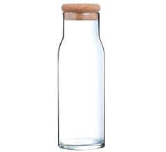 Cucina &amp; Tavola Glazen karaf met kurkstop voor water, sap, melk - 1000 ml