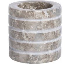 PTMD Marmer Waxinelichthouder - Theelicht - Grijs - 3 stuks