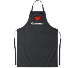 I Love Gourmet - Luxe Schort Keukenschort met tekst - Zwart