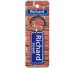 Paper Dreams Sleutelhanger Straatnaam Richard 9 Cm Staal Blauw