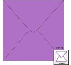 Benza Wenskaart Enveloppen - Vierkant 14 x 14 cm - Paars - 50 stuks