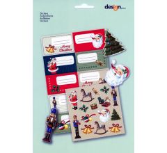 Kerst Sticker Pakket - Naam Stickers - 16 delig