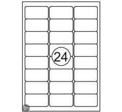 Benza Zelfklevende Etiketten op A4 Vel - 63,5 x 33,9 mm - 24 Stickers per vel - 100 vel