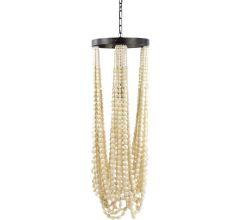 Pomax - BE CRAZY - hanglamp - pawlonia /metaal - E27 - naturel / tin - Ø33 x h 203 cm