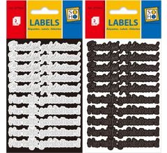 Peel off stickers - Hartelijk Gefeliciteerd - Zwart &amp; Wit - 120 stuks