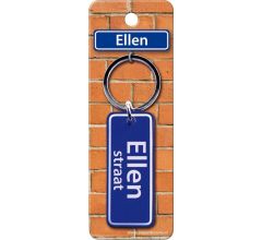 Paper Dreams Sleutelhanger Straatnaam Ellen 9 Cm Staal Blauw