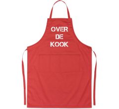 Over de kook - Luxe Schort Keukenschort met tekst - Rood