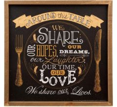 Clayre & Eef - Houten Tekstbord Tafel - 33x3x33 cm