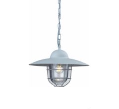 Hanglamp - Stallamp - Chain in landelijke stijl - Lichtgrijs - H 25 x B 36 x D 36 cm