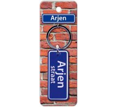 Paper Dreams Sleutelhanger Straatnaam Arjen 9 Cm Staal Blauw