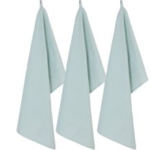 Clayre &amp; Eef - Theedoeken Theedoek - Strepen - Mint / Wit - 50 x 85 cm - 3 Stuks