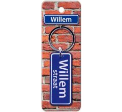 Paper Dreams Sleutelhanger Straatnaam Willem 9 Cm Staal Blauw