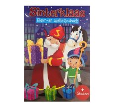 Sinterklaas kleur- en spelletjesboek - sint en piet kleurboek - GROOT doeboek - stickers - schoenca