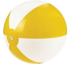 Benza Opblaasbare Strandbal Geel/Wit 50 cm