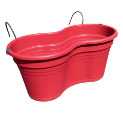 Dubbele Balkon bloembak Hangbak Compleet Relingbloembak - Framboos - 37 x 20 x 17 cm