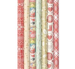 Enper cadeaupapier - Kerstpapier inpappapier voor kerst K23-012 - 200 x 70 cm - 7 rollen