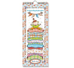 Verjaardagskalender Pauline Oud - Geen jaartal - Ophangbaar - Kleur rood - 13 x 33 x 0,6 cm