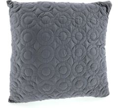 Gevulde kussen met cirkel patroon 45 x 45 cm - Grijs