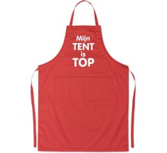 Mijn Tent is TOP - Luxe Schort Keukenschort met tekst - Rood
