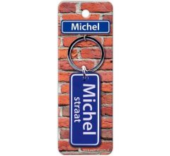 Paper Dreams Sleutelhanger Straatnaam Michel 9 Cm Staal Blauw