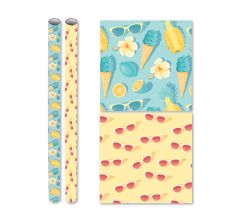 Summer - cadeaupapier inpakpapier - 2 meter x 70 cm - 4 Rollen