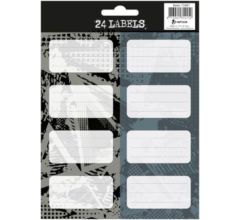 Verhaak Schooletiketten Jongens Papier Grijs/blauw 24 Stuks